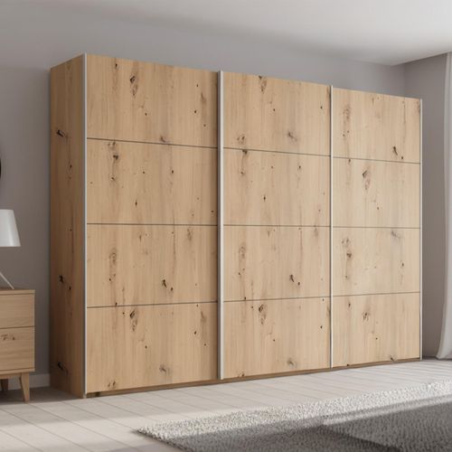 Beluga Extra Sliding Wardrobe - 316cm - 3 Door - Artisan Oak