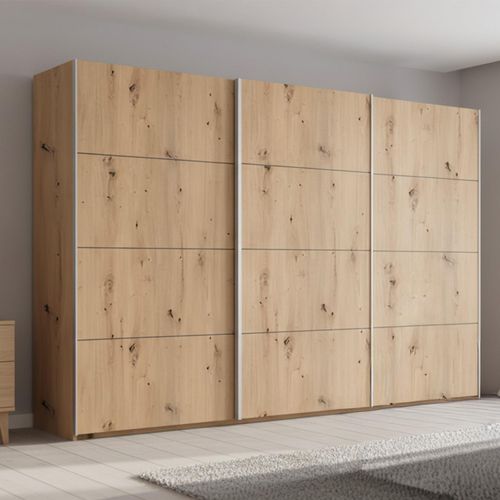 Beluga Extra Sliding Wardrobe - 361cm - 3 Door - Artisan Oak