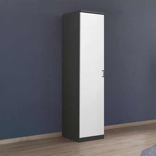 Rauch Celle Super 47cm 1 LH Door Wardrobe - Metallic Dark Grey and Alpine White