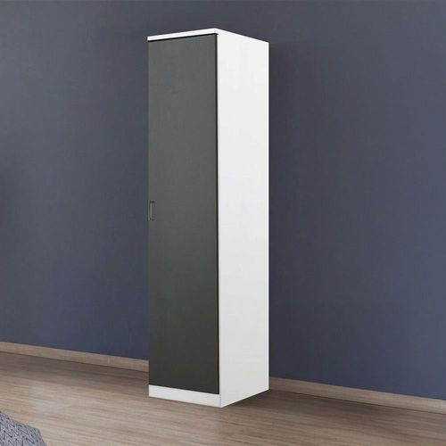 Rauch Celle Super 47cm 1 RH Door Wardrobe - Alpine White and Metallic Dark Grey