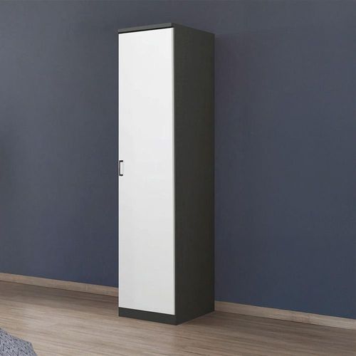 Rauch Celle Super 47cm 1 RH Door Wardrobe - Metallic Dark Grey and Alpine White