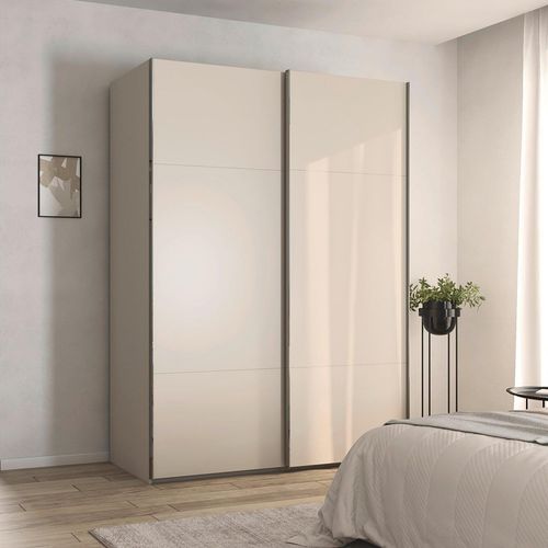 Rauch Contido 162cm 2 Door Sliding Wardrobe with Extras - Champagne