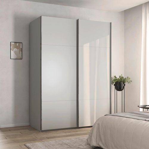 Rauch Contido 162cm 2 Door Sliding Wardrobe with Extras - Silk Grey