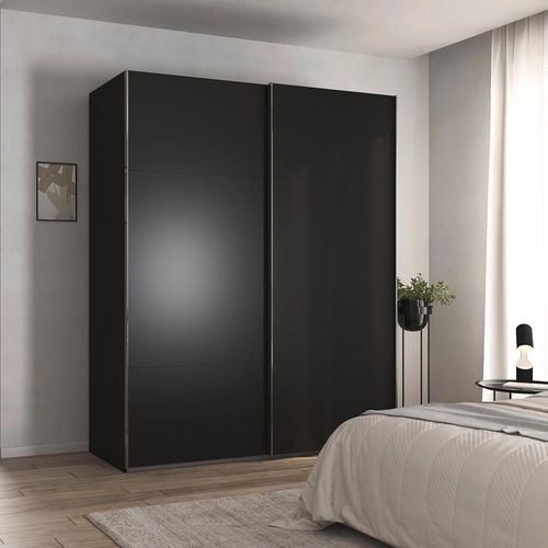 Rauch Contido 181cm 2 Door Sliding Wardrobe with Extras - Black