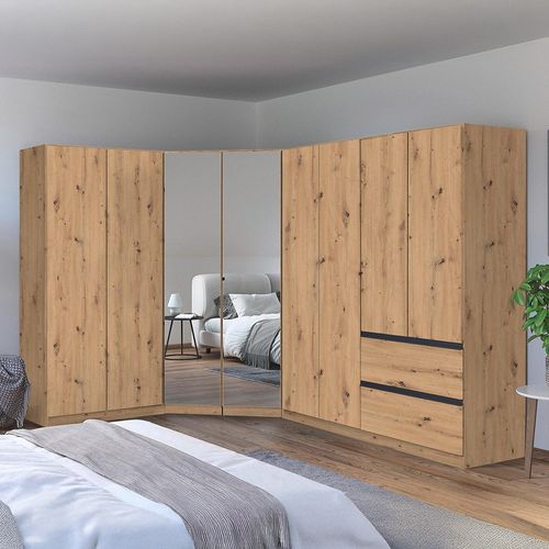 Rauch Costa 208cm 8 Door L-Shaped Corner Wardrobe - Artisan Oak