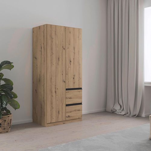 Rauch Costa 91cm 2 Door Wardrobe with LHF Drawers - Artisan Oak