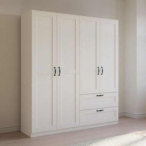Rauch Cottage 181cm 4 Door Wardrobe with Drawers - Alpine White