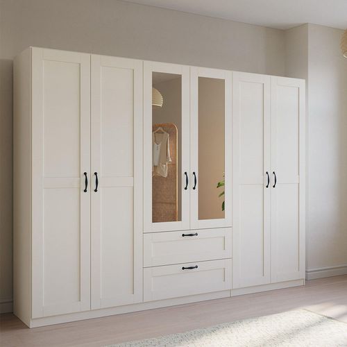 Rauch Cottage 271cm 6 Door Combi Wardrobe - Alpine White