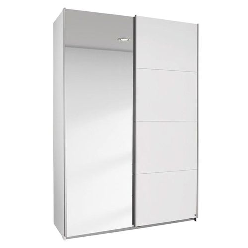 Rauch Elegant4you 136cm 2 Door Sliding Wardrobe with Mirror - Alpine White and White High Gloss