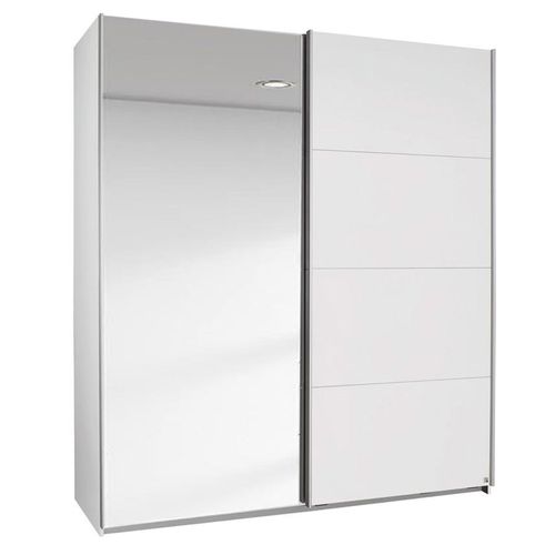 Rauch Elegant4you 181cm 2 Door Sliding Wardrobe with Mirror - Alpine White and White High Gloss