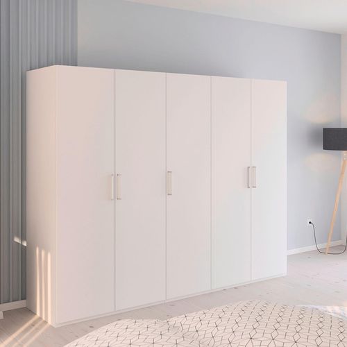 Rauch Evelyn 251cm 5 Door Wardrobe - H 197cm - Alpine White