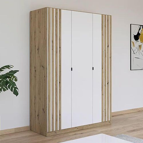 Rauch Genua 136cm 3 Door Wardrobe Type B - Artisan Oak and Alpine White