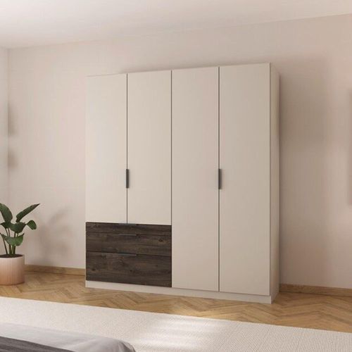 Rauch Koda 181cm 4 Door Wardrobe with RHF Drawers - Champagne