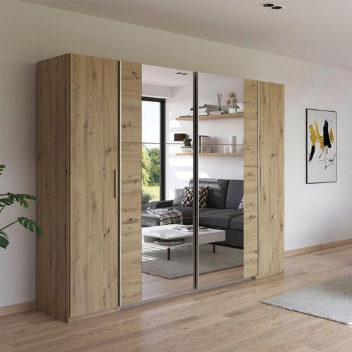 Rauch Kronach 268cm 4 Door Wardrobe with Mirror - Artisan Oak
