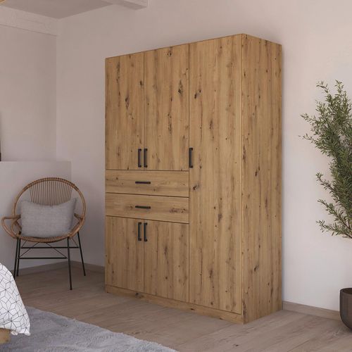 Rauch Maika 136cm 5 Door Wardrobe - H 197cm - Artisan Oak