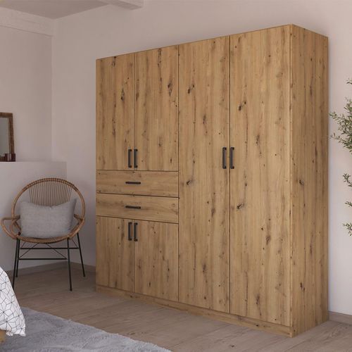 Rauch Maika 181cm 6 Door Wardrobe - H 197cm - Artisan Oak