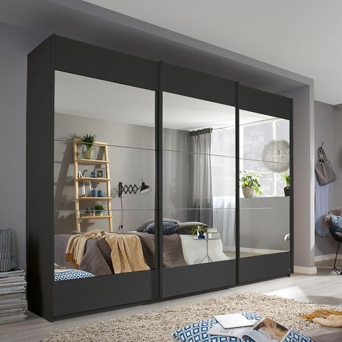Rauch Malibu 271cm 3 Door Sliding Wardrobe - Metallic Dark Grey