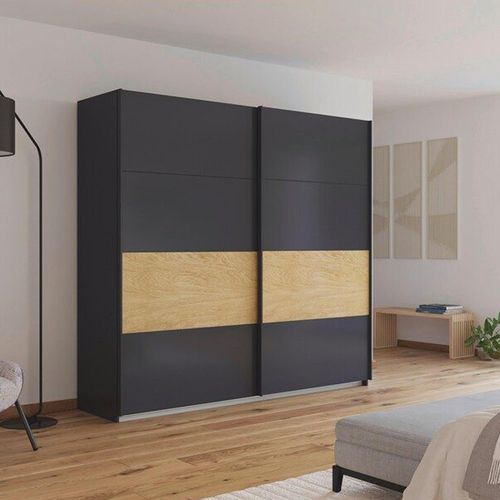 Rauch Malva 226cm 2 Door Sliding Wardrobe - Metallic Dark Grey