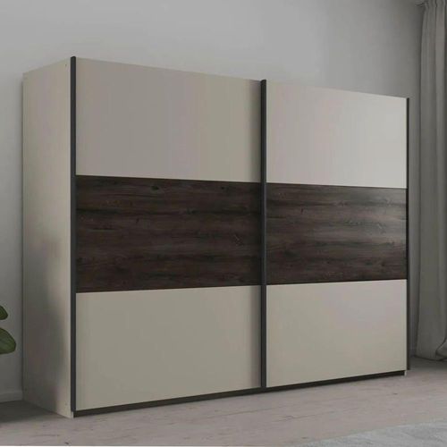 Rauch Marbella 261cm 2 Door Sliding Wardrobe - Champagne and Atlantic Dark Oak