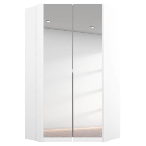 Rauch Memphis 119cm 2 Door Corner Wardrobe with Mirror - Alpine White
