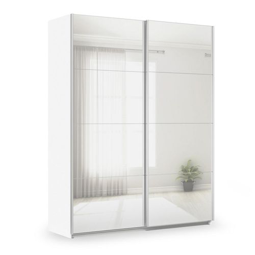 Rauch Miramar Type-3 181cm 2 Door Mirrored Sliding Wardrobe - Alpine White