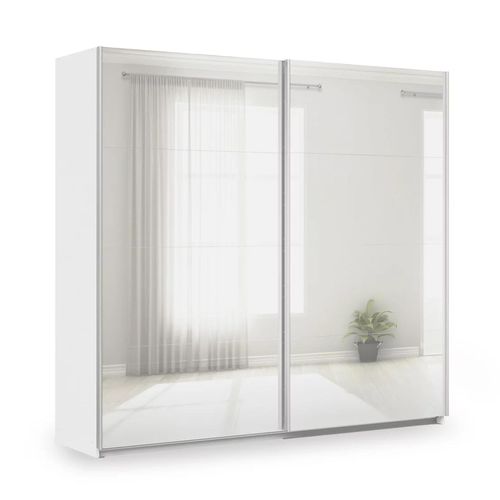 Rauch Miramar Type-3 226cm 2 Door Mirrored Sliding Wardrobe - Alpine White