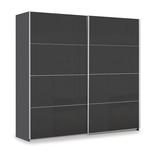Rauch Miramar Type-3 226cm 2 Door Sliding Wardrobe - Graphite and Basalt Glass