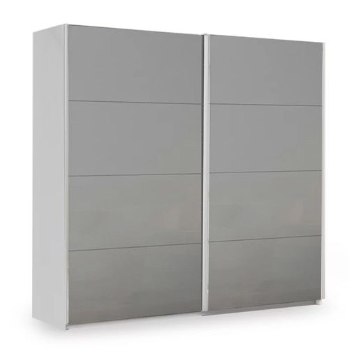 Rauch Miramar Type-3 226cm 2 Door Sliding Wardrobe - Silk Grey and Silk Grey Glass