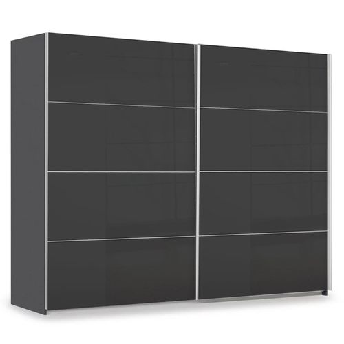 Rauch Miramar Type-3 271cm 2 Door Sliding Wardrobe - Graphite and Basalt Glass