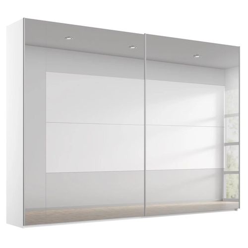 Rauch Miramar Type-4 271cm 2 Door Mirrored Sliding Wardrobe - Alpine White