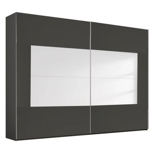 Rauch Miramar Type-4 271cm 2 Door Sliding Wardrobe - Graphite and Basalt Glass