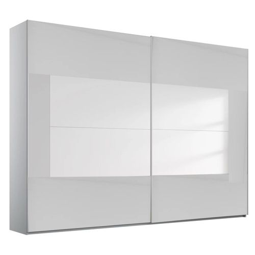 Rauch Miramar Type-4 271cm 2 Door Sliding Wardrobe - Silk Grey and Silk Grey Glass