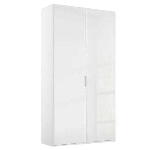 Rauch Miramar Type-5 101cm 2 Door Wardrobe - Alpine White and Crystal White Glass