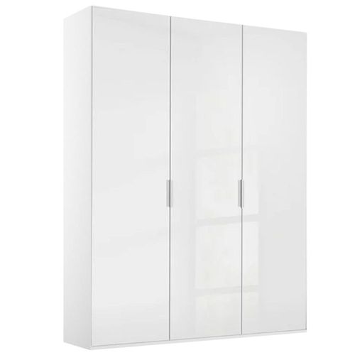 Rauch Miramar Type-5 151cm 3 Door Wardrobe - Alpine White and Crystal White Glass