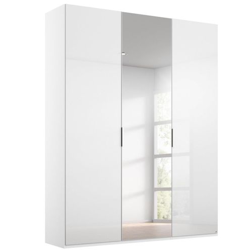 Rauch Miramar Type-5 151cm 3 Door Wardrobe with Mirror - Alpine White and Crystal White Glass