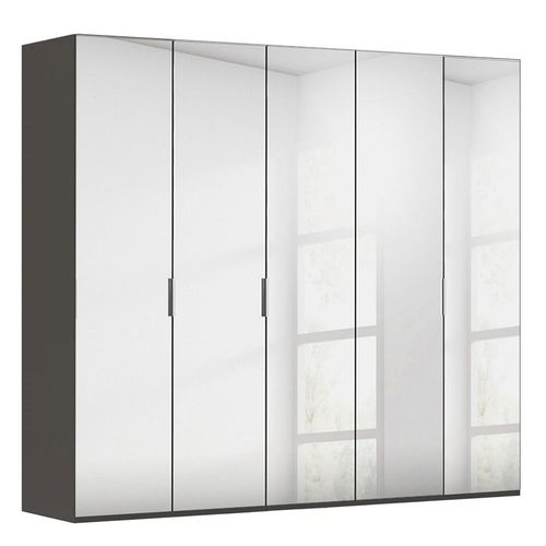 Rauch Miramar Type-5 251cm 5 Door Mirrored Wardrobe - Graphite
