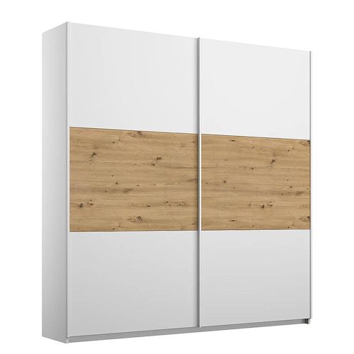 Rauch Miro 175cm 2 Door Sliding Wardrobe - Alpine White and Artisan Oak