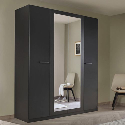 Rauch Modi 181cm 4 Door Wardrobe with Mirror - Metallic Dark Grey