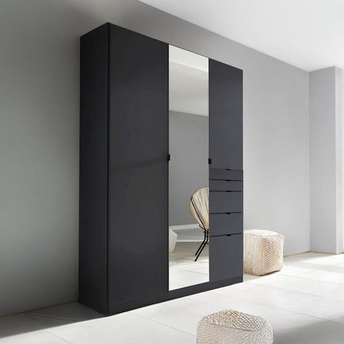 Rauch Ontario 136cm 3 Door Combi Wardrobe - Metallic Dark Grey