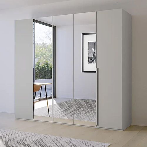 Rauch Purisma 251cm 5 Door Wardrobe with Mirror - Silk Grey
