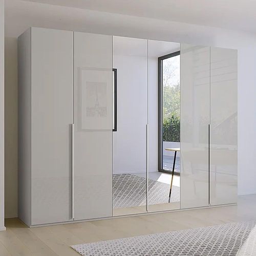 Purisma Wardrobe - 301cm - 6 Door - Mirror - Silk Grey Glass