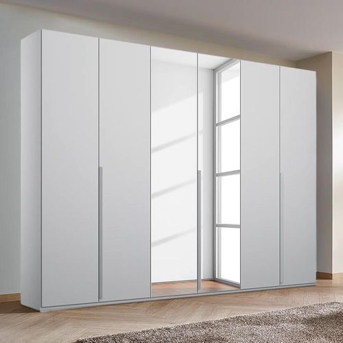 Rauch Purisma 301cm 6 Door Wardrobe with Mirror - Silk Grey