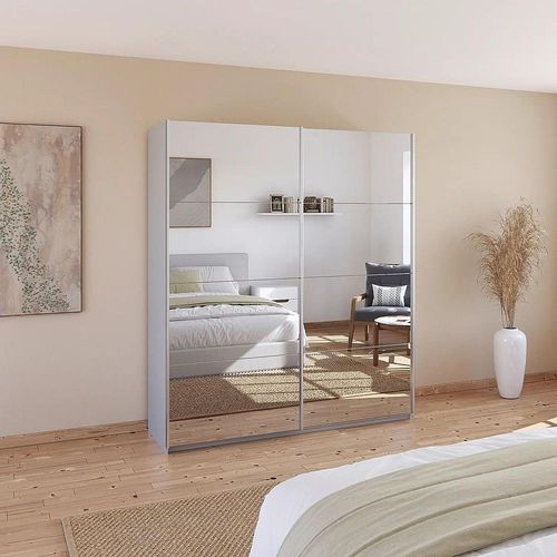 Rauch Quadra 181cm 2 Door Sliding Mirrored Wardrobe - Silk Grey