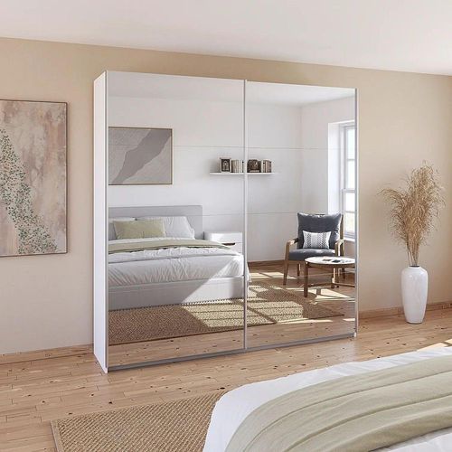 Rauch Quadra 226cm 2 Door Sliding Mirrored Wardrobe - Alpine White