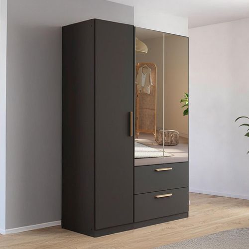 Rauch Skandi 136cm 3 Door Combi Wardrobe - Metallic Dark Grey
