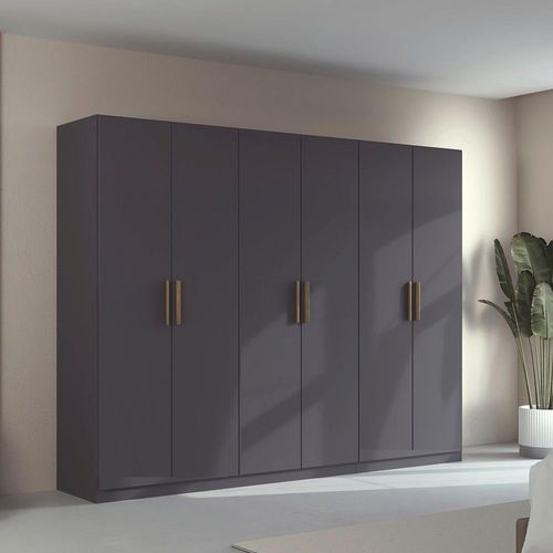 Rauch Skandi 271cm 6 Door Wardrobe - Metallic Dark Grey