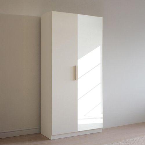 Rauch Skandi 91cm 2 Door Wardrobe with Mirror - Alpine White