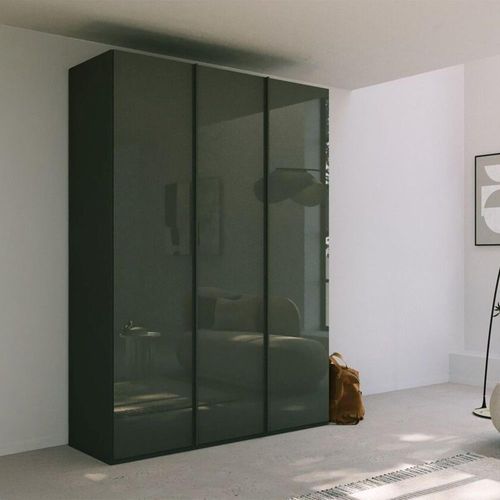 Rauch Skat Meridian 151cm 3 Door Wardrobe - Graphite and Basalt Glass