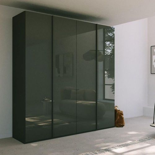 Rauch Skat Meridian 201cm 4 Door Wardrobe - Graphite and Basalt Glass