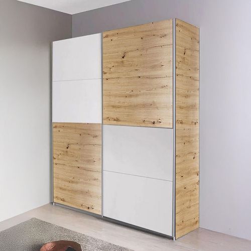 Rauch Subito 136cm 2 Door Sliding Wardrobe - Artisan Oak and Alpine White
